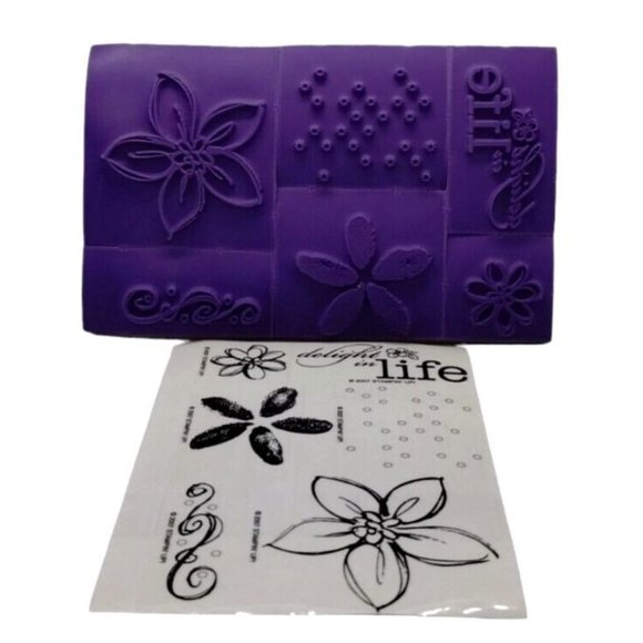 Stampin Up Delight in Life 6 Piece Rubber Stamp Kit Unmounted 2007 Floral Flower - Picture 2 of 4